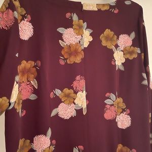 Burgundy Floral LOFT Dress